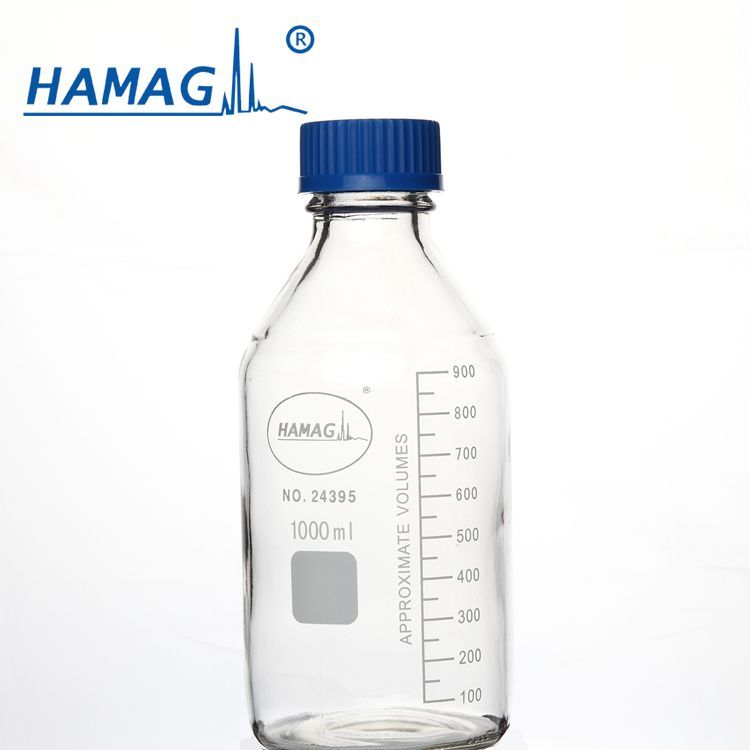 哈迈 GL45螺纹口1000ml透明流动相溶剂瓶
