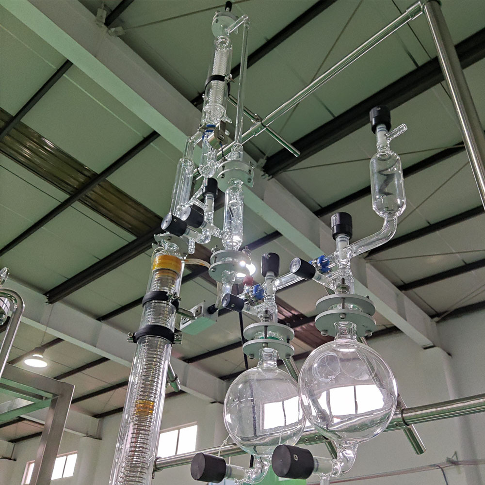实验精馏塔定制 玻璃2L填料回流提纯实验精馏塔