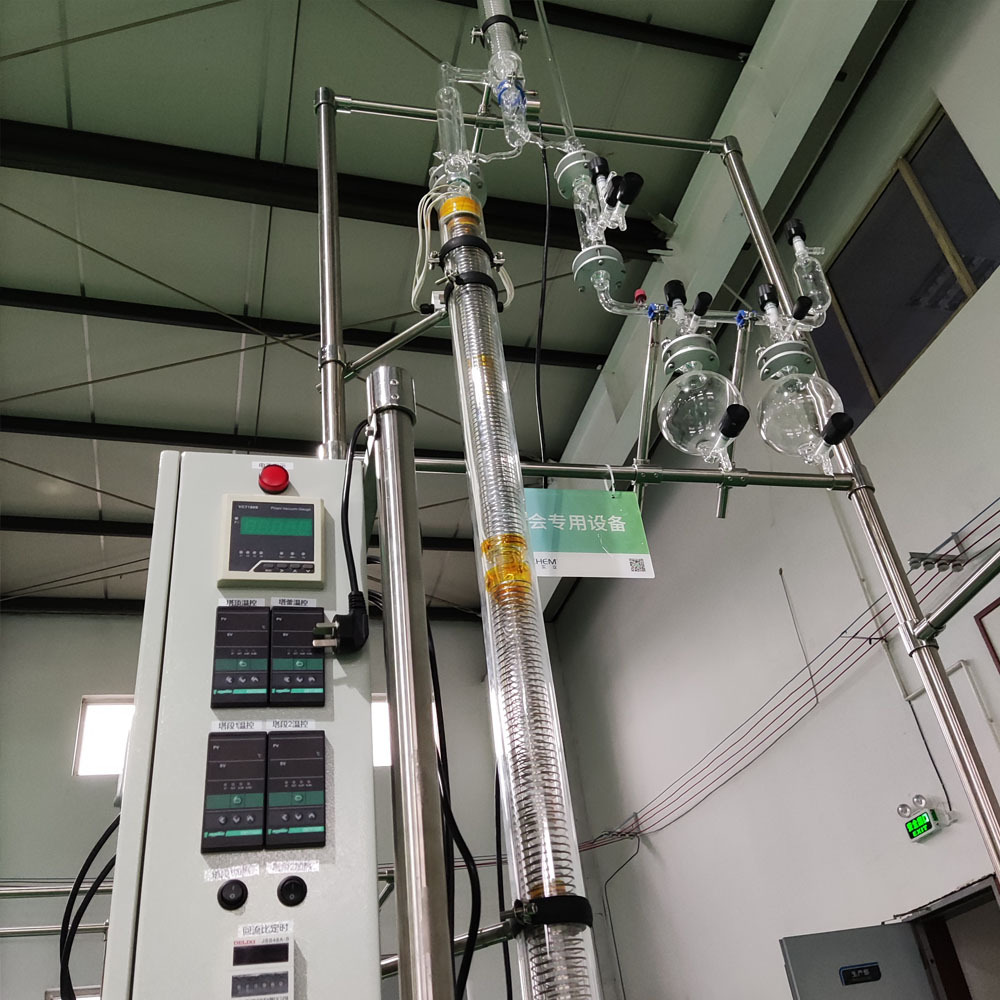 实验精馏塔定制 玻璃2L填料回流提纯实验精馏塔