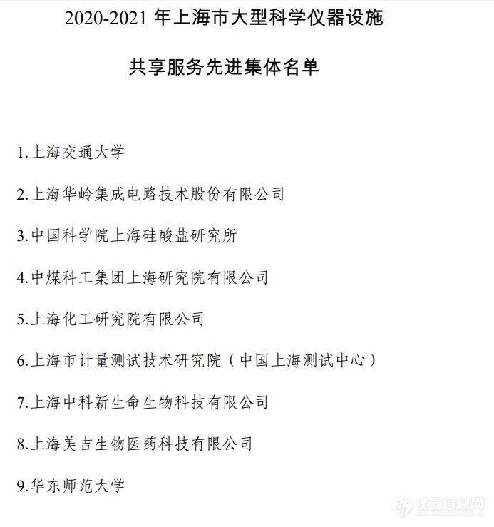 最高达200万元！上海市大型科学仪器设施共享服务奖励清单公布