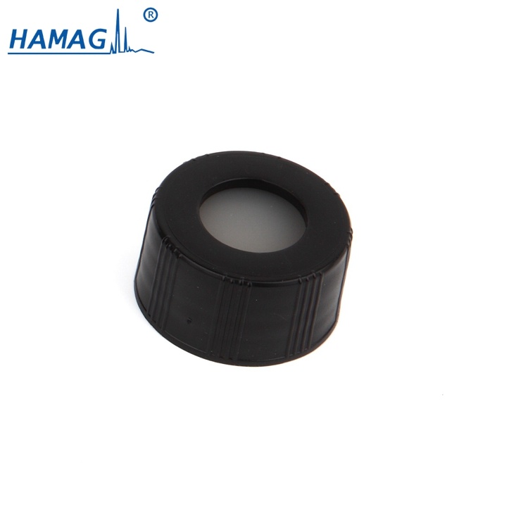 24-400黑色开孔螺纹盖;本色PTFE/本色硅胶垫