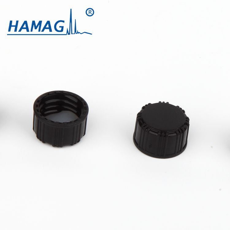 哈迈 13-425螺纹样品瓶预组装黑色螺纹实心盖；本色PTFE/本色硅胶  13mm 13-425