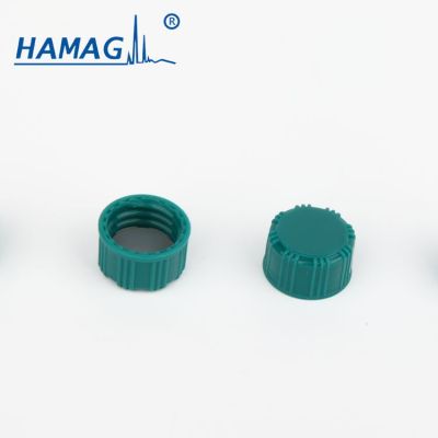 哈迈 13-425螺纹样品瓶附件预组装绿色螺纹实心盖；PTFE/硅胶  13MM