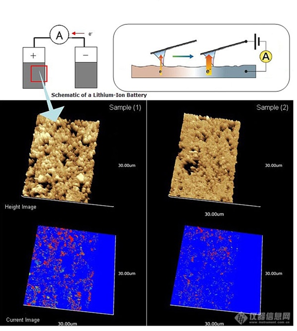 岛津原子力显微镜-锂电池电极添加剂研究