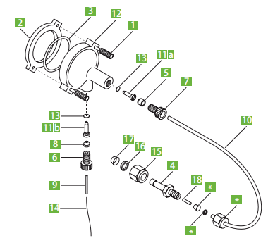  09903104PerkinElmer GemTip Cross-Flow II Nebulizer Brass Fe