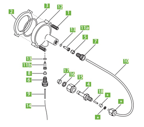  09903104PerkinElmer GemTip Cross-Flow II Nebulizer Brass Fe