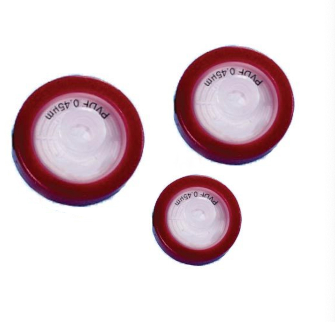 02542917Maroon PVDF Syringe Filters, 0.45 μm, 17 mm (100/pac