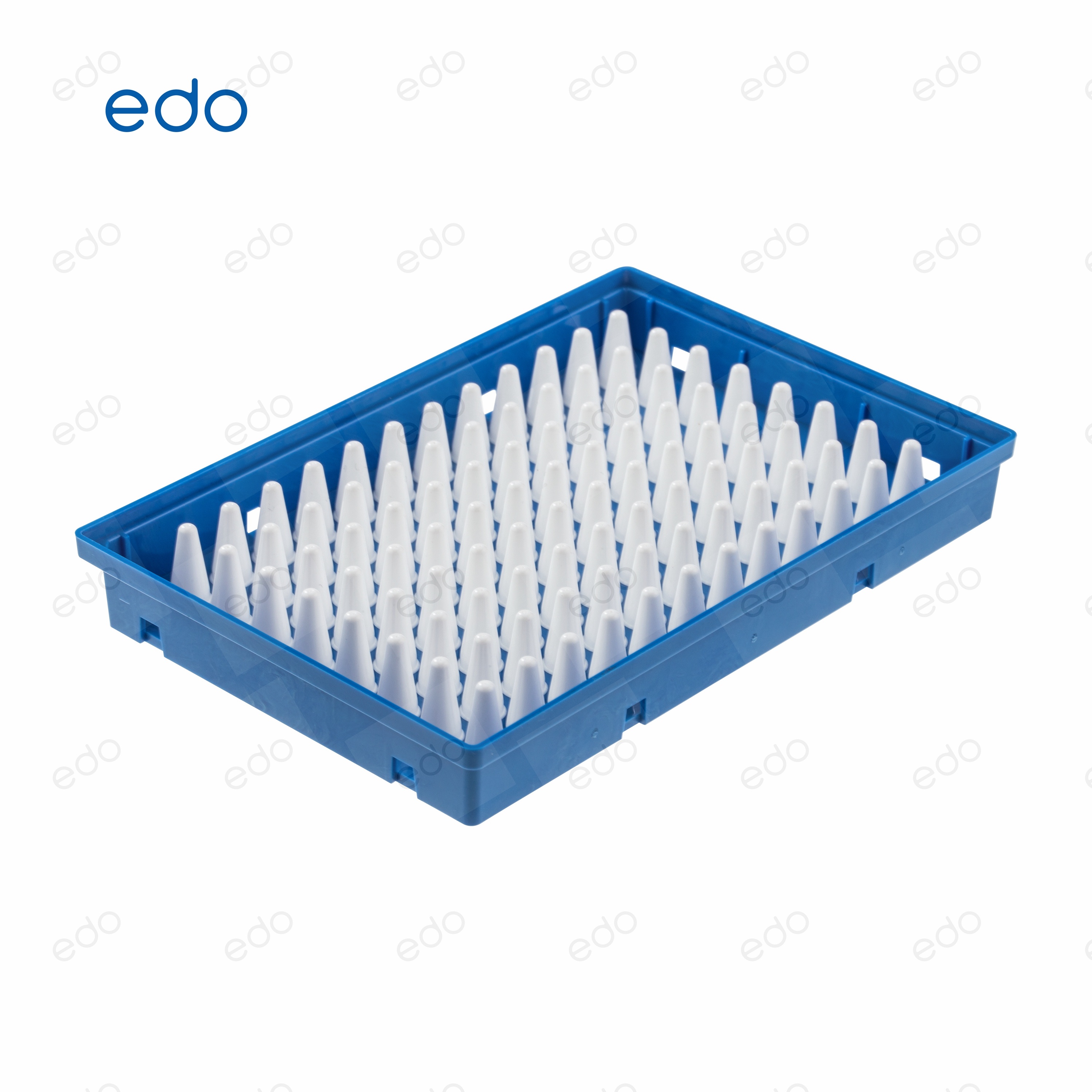 edo 0.1mL 96孔PCR板-全群边，透明，蓝色框 150ulpcr板 核酸提取检测 不可拆