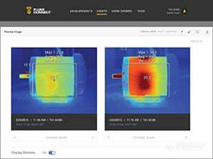 Comparing two IR images on Fluke Connect™ Assets software