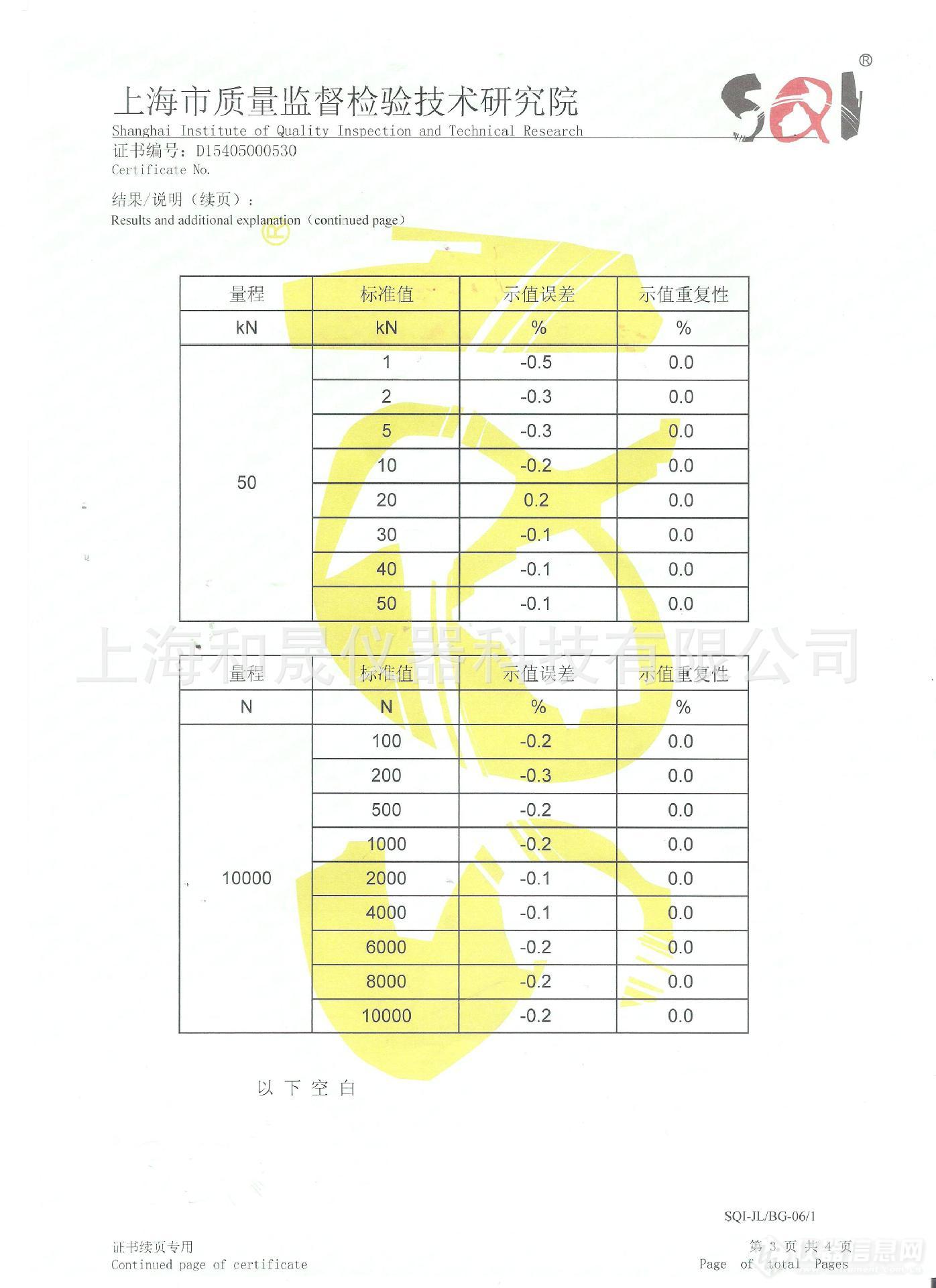 拉力机检测证书3