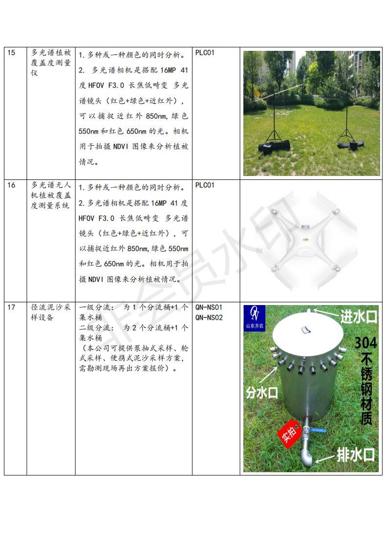 2022版水土保持监测设备清单