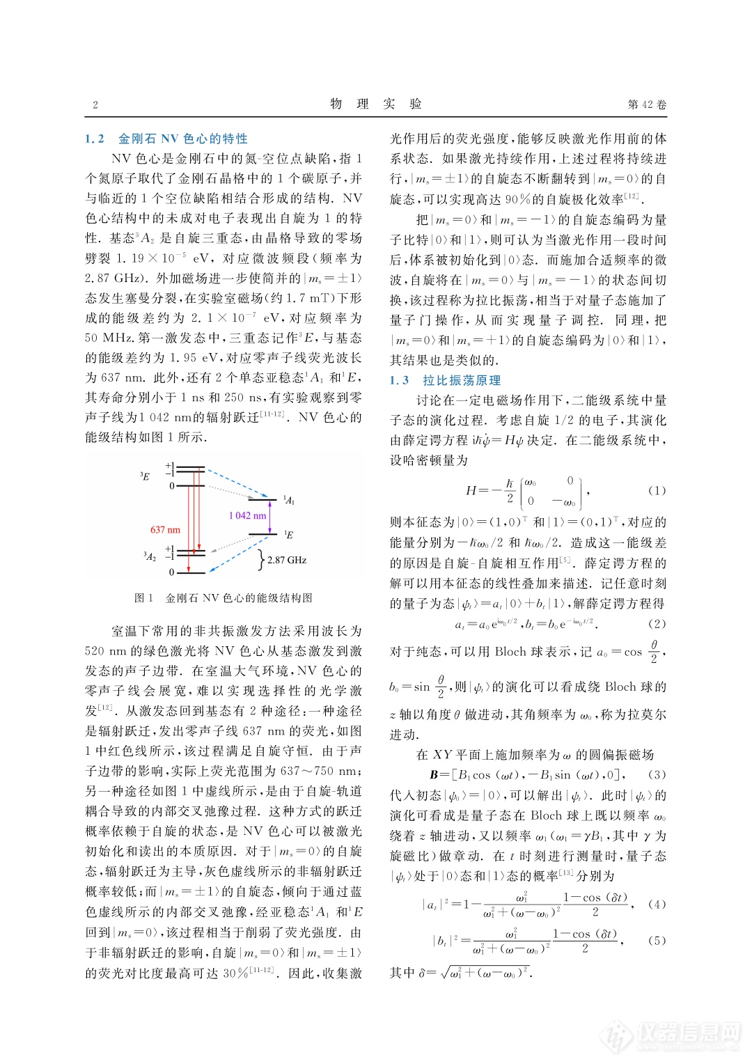 物理实验教学成果 | 基于金刚石NV色心的量子调控教学实验拓展