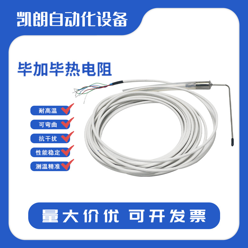 毕加毕双芯热电阻聚四氟乙烯弯型温度验证高温防水刺入式温度传感器