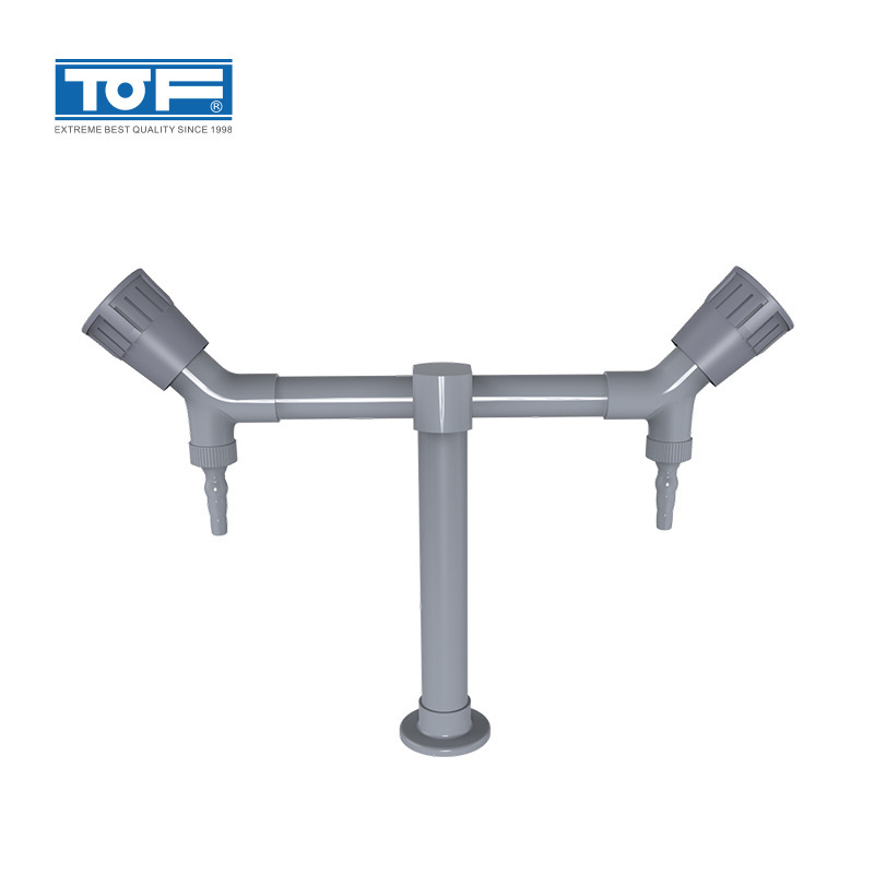 TOF科恩｜实验室中央台水杯双口化验龙头 全铜双联化验水嘴 