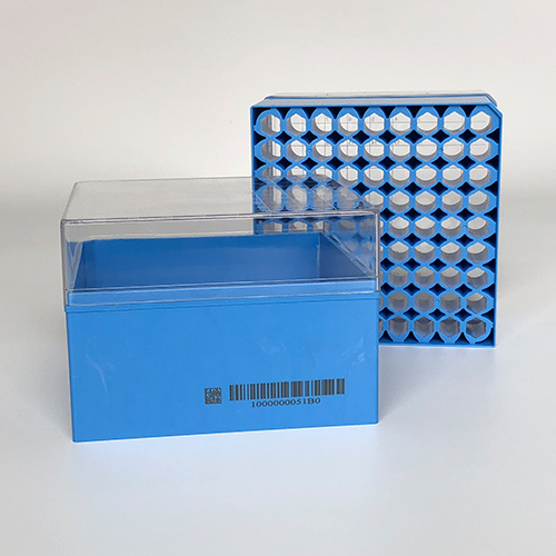 98-1213巴罗克蓝色81格至尊扫描型冻存盒3个/袋，2袋/盒，2盒/箱