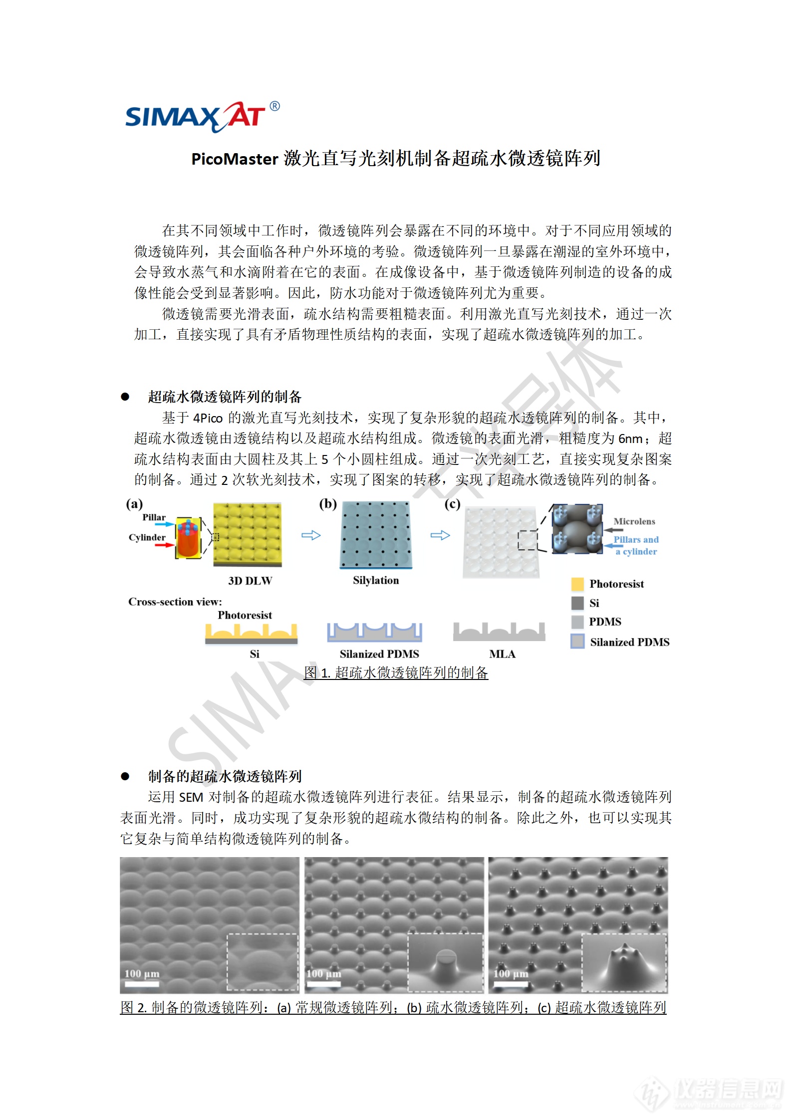 PicoMaster激光直写光刻机制备超疏水微透镜阵列_01.png