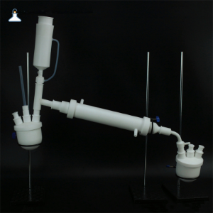 氟化氢的冷凝蒸馏反应装置PFA烧瓶+PFA冷凝管+恒压分液漏斗