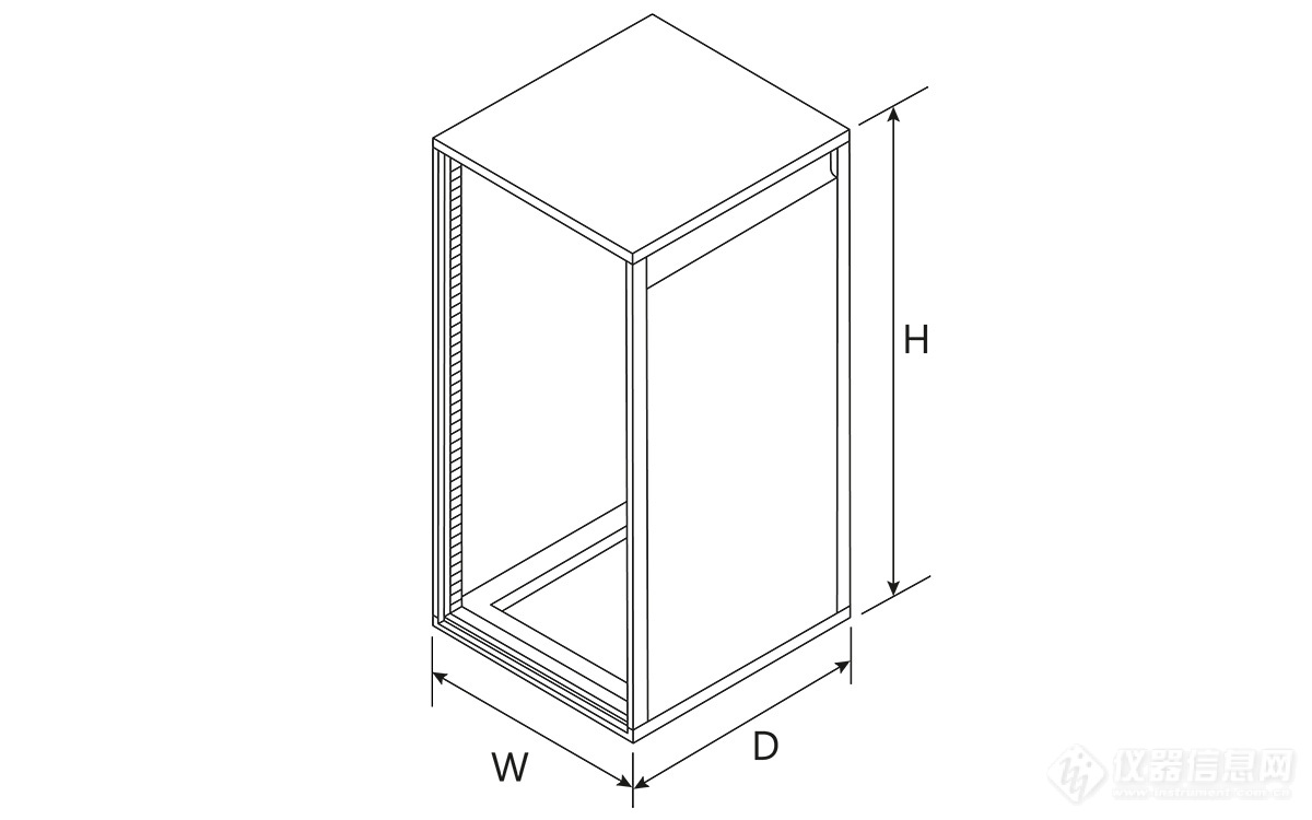 Typical power supply rack dimensions (MR rack used depends on the laser model)