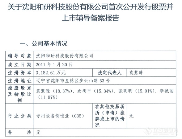 半导体设备厂商和研科技拟A股IPO