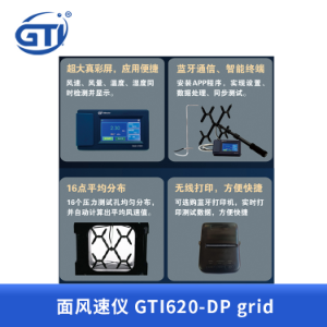 面风速仪GTI620-DP grid 同时测量风速、风量、压差、温湿度