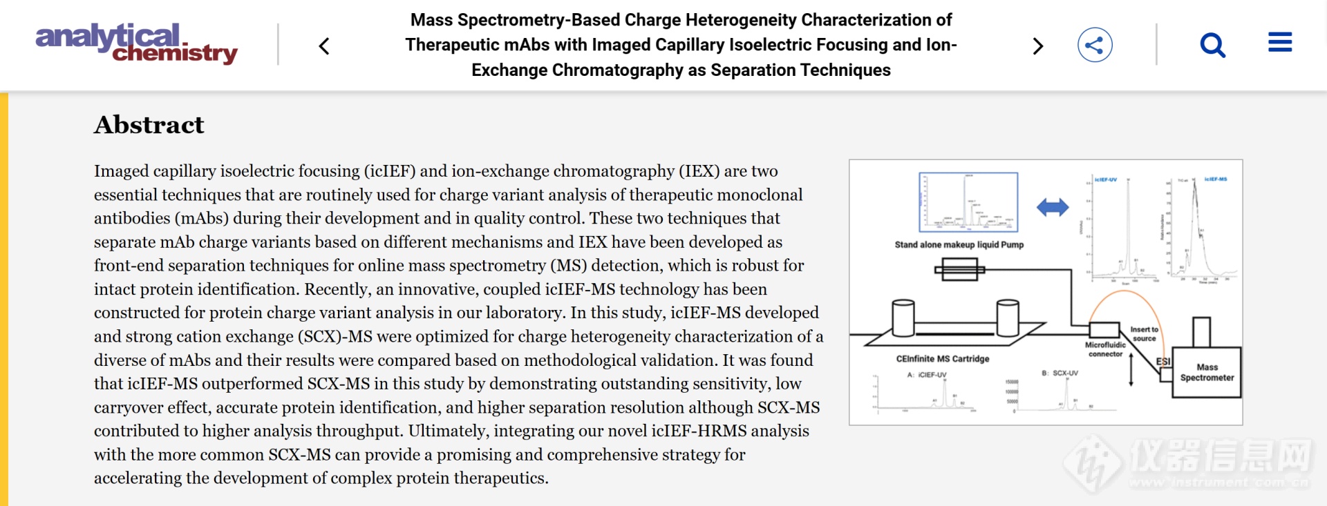 icIEF-MS：探索单克隆抗体电荷异质性的前沿技术
