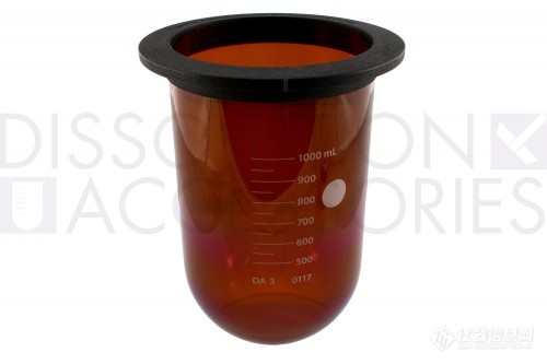 PROSENSE+Vessels/高精度溶出杯 1000ml高精度琥珀色玻璃溶出杯，带塑料边缘