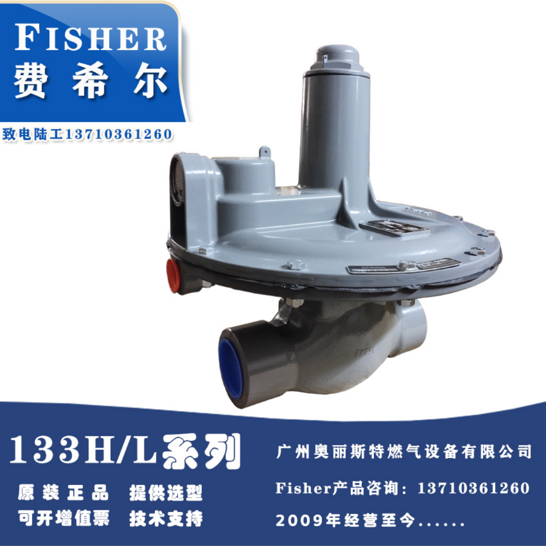 美国进口Fisher费希尔133H/DN50/NPT天然气稳压调压器