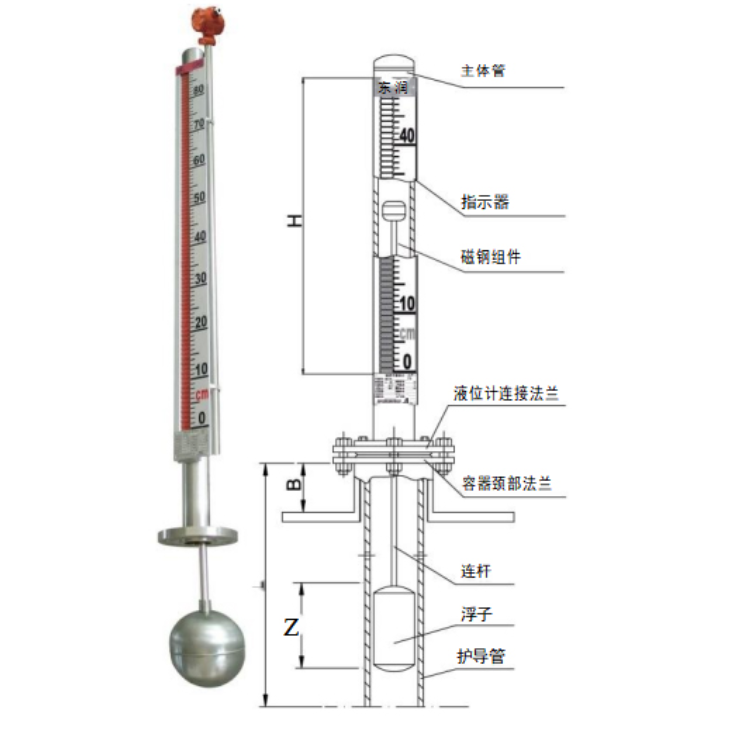 东润 UHZ-99B顶装式磁浮子液位计