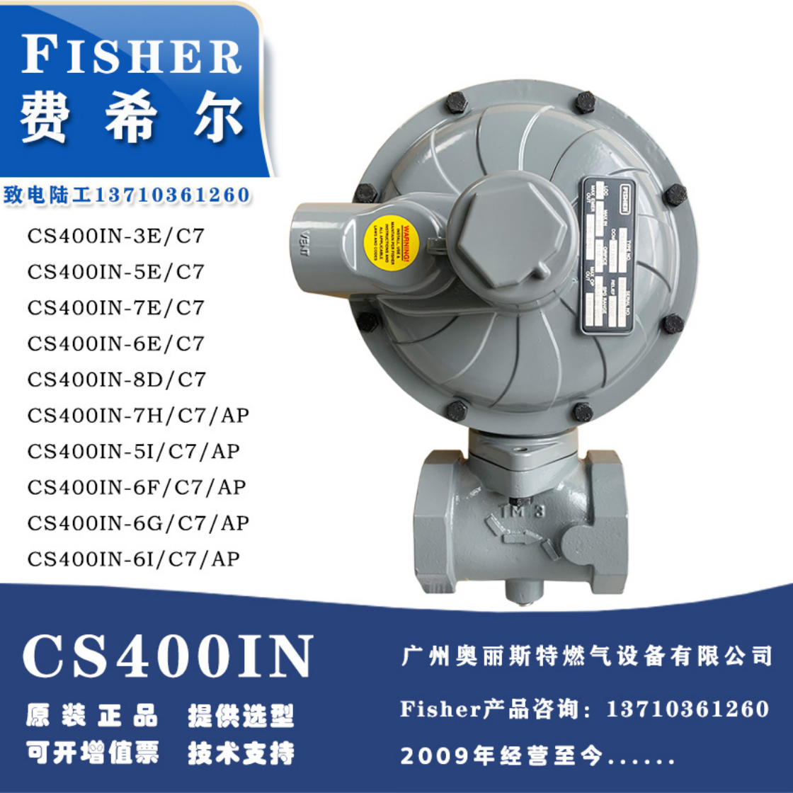 Fisher原装进口费希尔CS400IN/DN40/DN50天然气低压调压阀