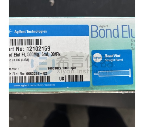 12102159安捷伦固相萃取小柱Bond Elut Fl, 500Mg, 6ml, 30/Pk