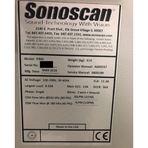 索诺斯康SONOSCAN P300紧凑型声学显微监控仪