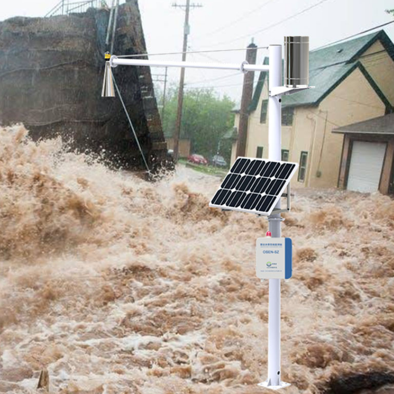 洪涝灾害内涝自动监测系统 降雨量水位积水深度测量预警站