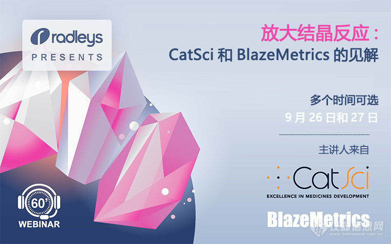 网络研讨会|9月26/27号，放大结晶反应：CatSci  和BlazeMetrics的见解