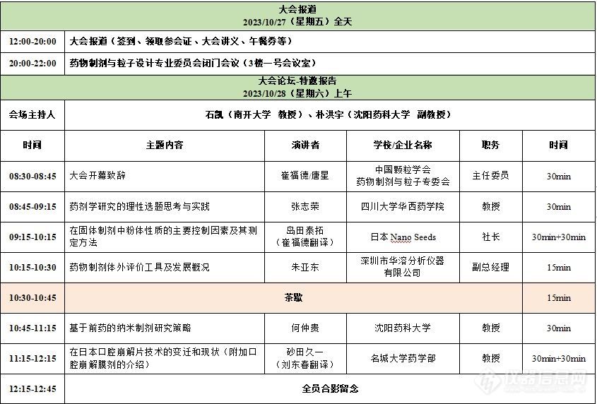 会议议程