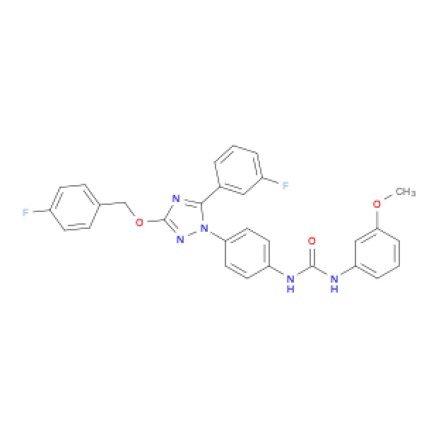 1-(4-{3-[(4-氟苄基)氧基]-5-(3-氟苯基)-1H-1,2,4-三唑-1-基}苯基)-3-(3-甲氧基苯基)脲