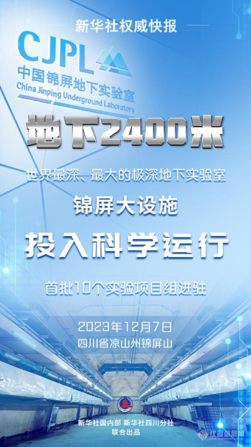 世界最深、最大的极深地下实验室锦屏大设施投入科学运行