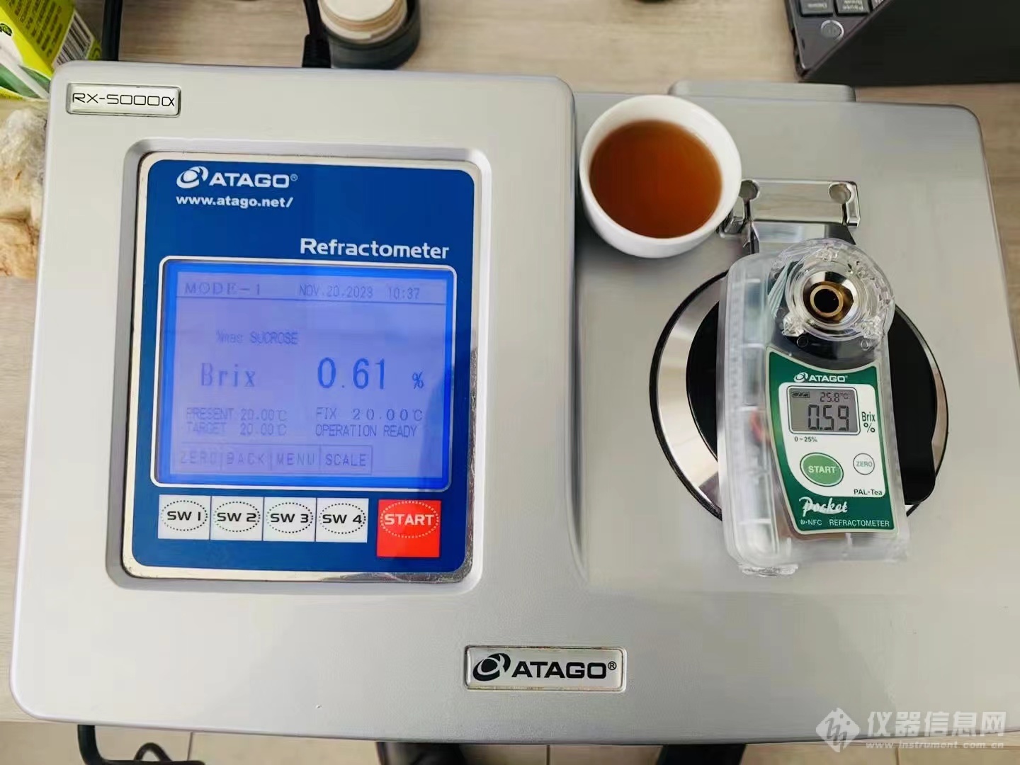 爱拓折光仪测量茶叶水浸出物浓度Brix%.jpg