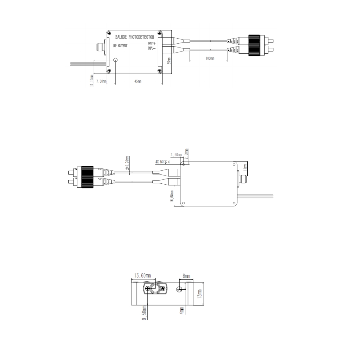 2GHz OCT 光电平衡探测器 1300±150nm 光功率280uW