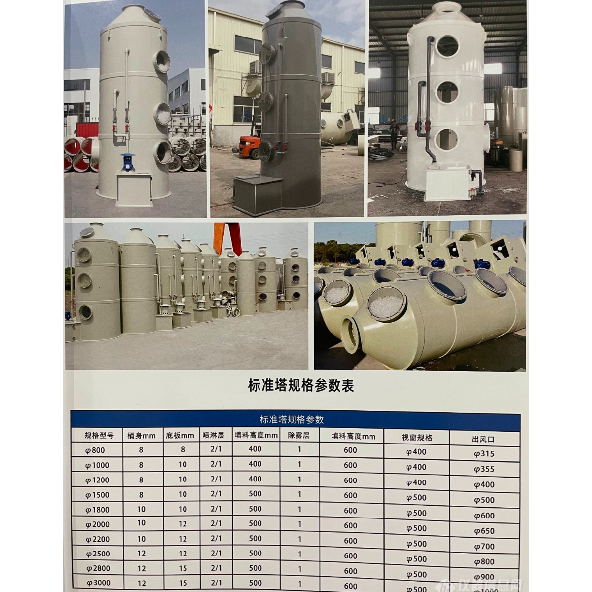 实验室喷淋塔废气处理设备PP阻燃喷淋塔阻燃旋流塔卧式喷淋塔非标定制