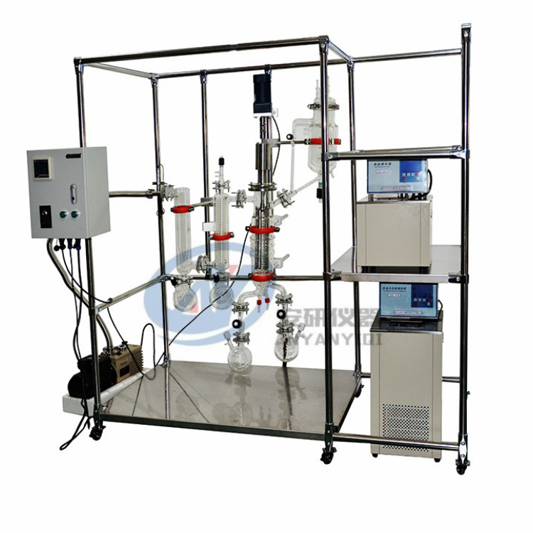 玻璃刮膜分子蒸馏仪AYAN-F100不锈钢短程分子蒸馏装置