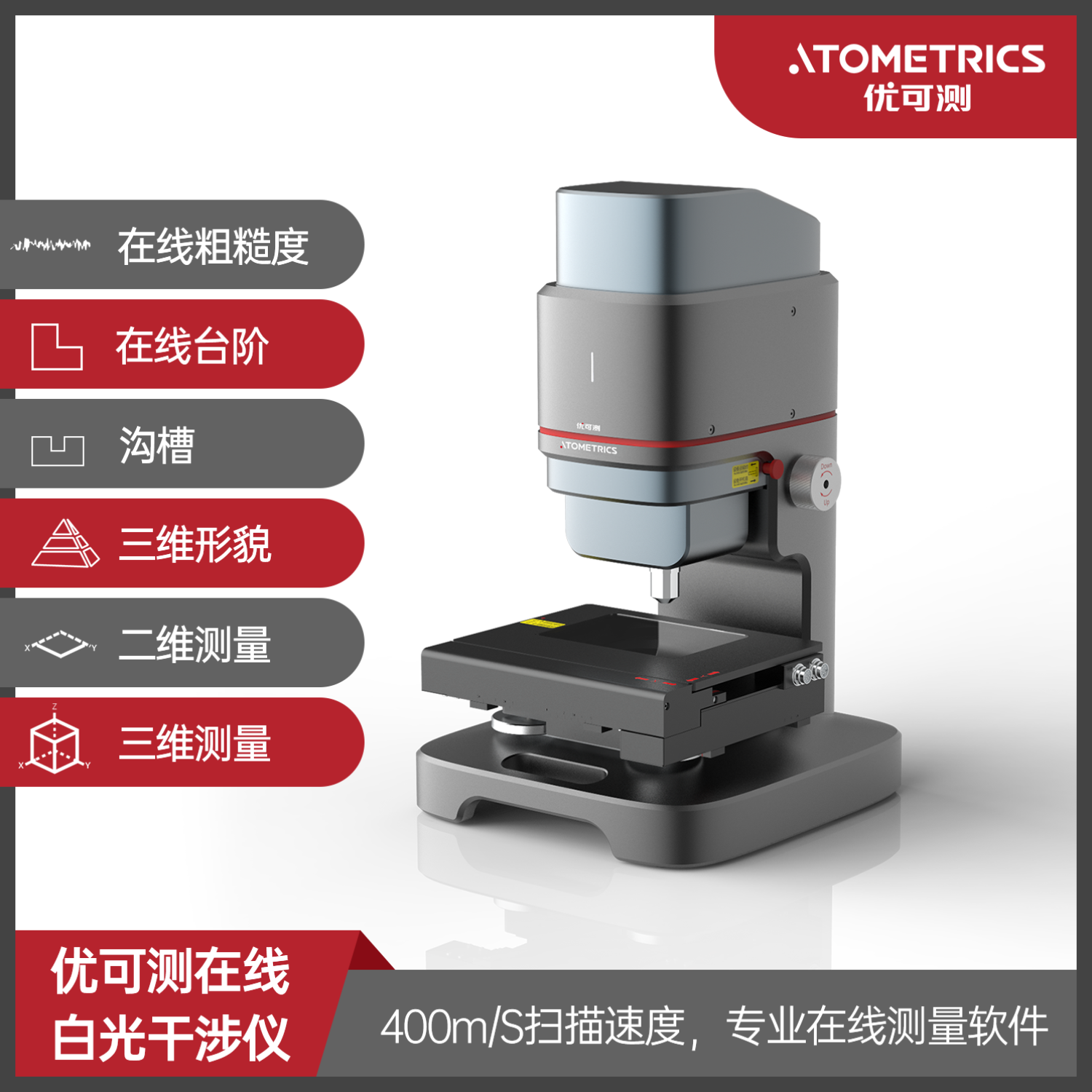 优可测Atometrics白光干涉仪ER-230-非接触式台阶仪