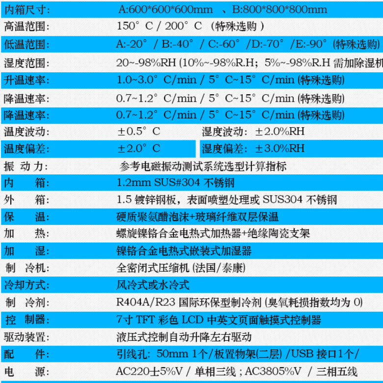 垂直水平振动三综合试验恒温系统 