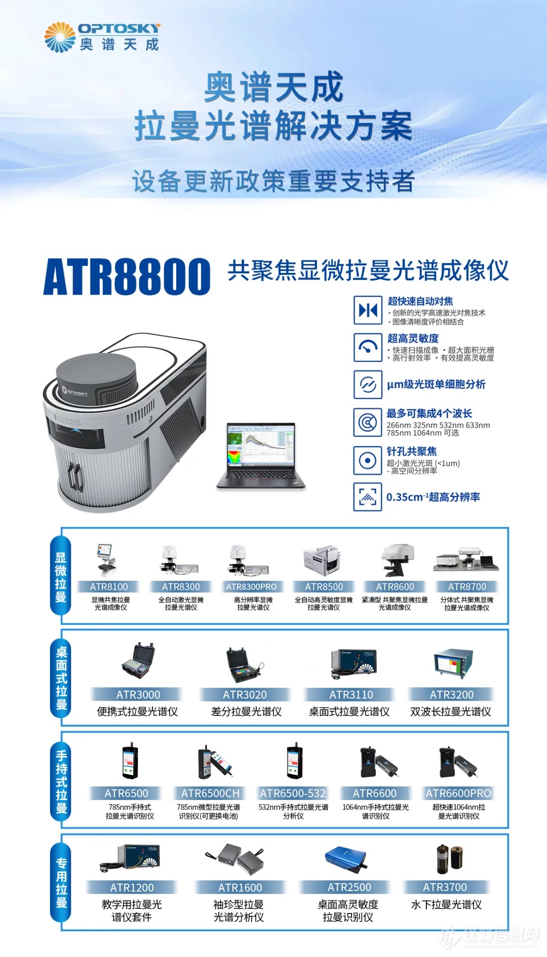 响应设备更新政策丨奥谱天成极完善拉曼光谱产品清单请查收