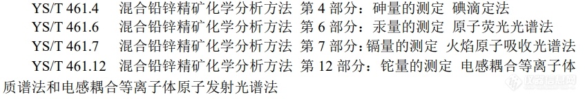 国家标准计划《重有色金属精矿产品中有害元素的限量规范》征求意见中