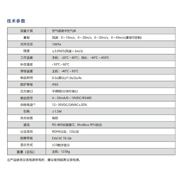 LEFOO LFS71防爆风速变送器管道风速测量4-20ma