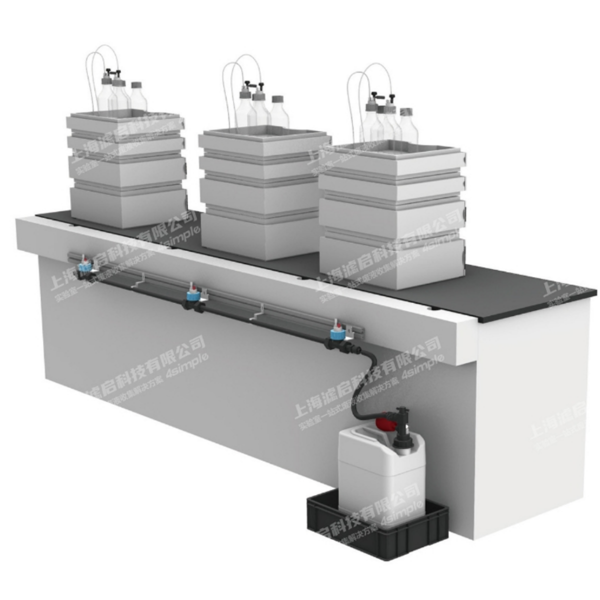 滤启科技4simple液相集中式管路收集系统/流动相管道废液过滤装置