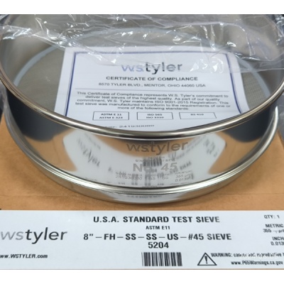 美国Tyler泰勒筛45号42目 筛孔355微米 不锈钢试验筛 直径8英寸 货号5204