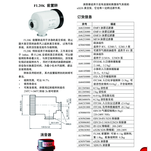 Edwards ITO20K入口液体捕集灌