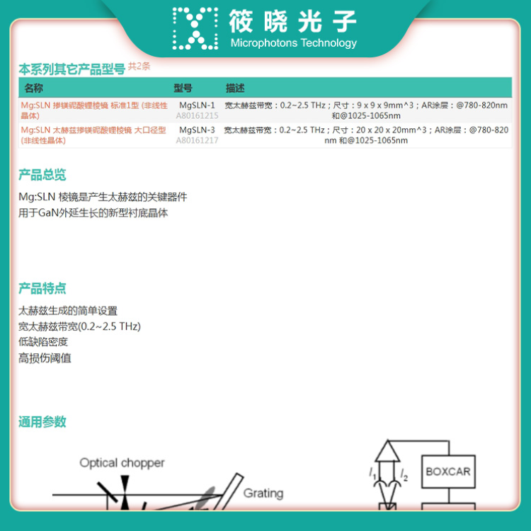 Mg:SLN 太赫兹掺镁铌酸锂棱镜 高功率型 (非线性晶体)