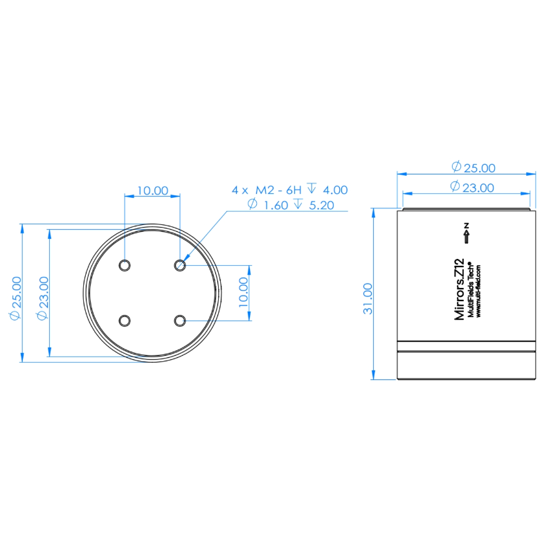 MultiFields压电移相器Mirrors.Z12，快反镜，高速摆镜，Z轴扫描